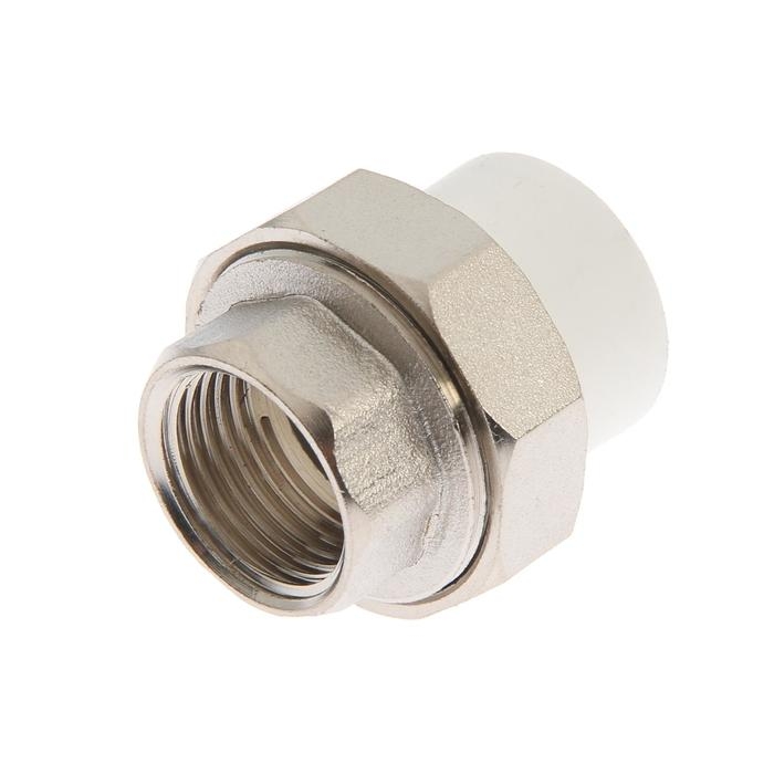 Муфта комбинированная OTMO, разъемная (американка), d=20 мм x 1/2 Муфта комбинированная OTMO, разъемная (американка), d=20 мм x 1/2", внутрен резьба, стальная