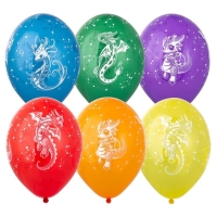 Шар латексный 14" &laquo;Дракончик&raquo;, шелкография, кристалл, набор 25 шт., МИКС