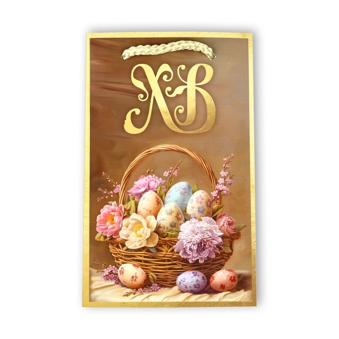 Пакет подарочный под кулич &laquo;Пасха&raquo;, яйца, 10 &times; 16 &times; 10 см