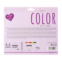 Фломастеры 24цв BrunoVisconti EASYCOLOR, пласт, шестигран, в карт коробке