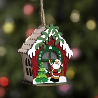 Ёлочная игрушка &laquo;Избушка Санты&raquo;, от батареек, свечение тёплое белое