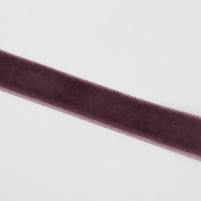 Лента бархатная, 10 мм, 18 ± 1 м, цвет ежевичный №199 Лента бархатная, 10 мм, 18 ± 1 м, цвет ежевичный №199
