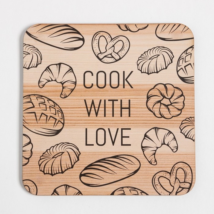 Набор кухонный Доляна Cook with love: прихватка, подставка под горячее