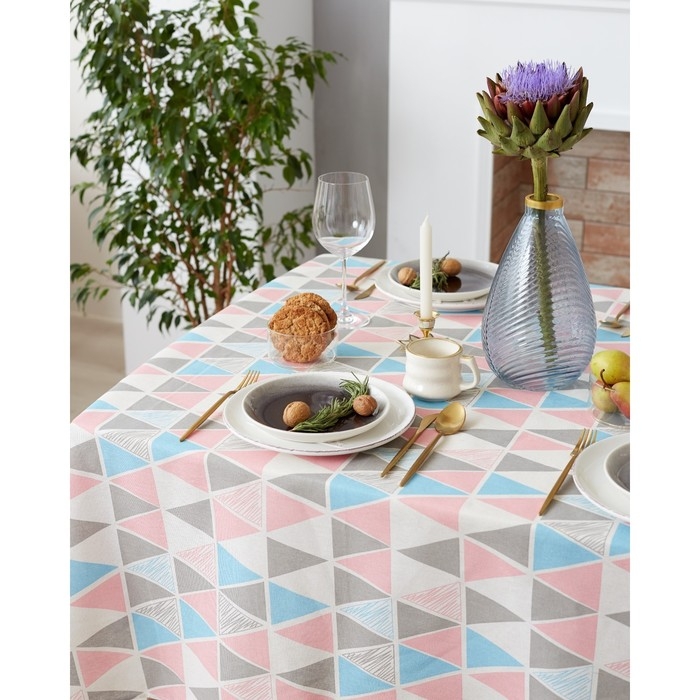 Скатерть &laquo;Доляна: Мозаика&raquo;, размер 145х145см, 100% полиэстер, рогожка 200 гр/м