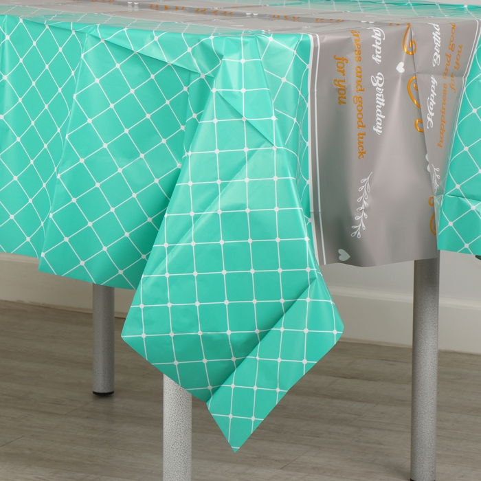 Скатерть &laquo;Квадратики&raquo;, 137 &times; 183 см., цвет зелёный