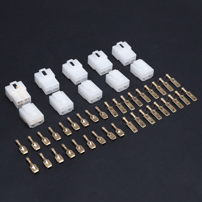 Разъем автомобильный, штекер-гнездо DJ7041-6.3-11/21, 4 контакта, набор 5 шт Разъем автомобильный, штекер-гнездо DJ7041-6.3-11/21, 4 контакта, набор 5 шт