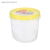 Банка для хранения продуктов, пластиковая, 1 л, прозрачная, крышка МИКС