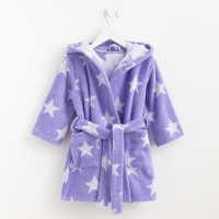 Халат махровый детский Крошка Я «Звездочки» размер 32, цвет лаванда, 100% хлопок 360 г/м2 Халат махровый детский Крошка Я «Звездочки» размер 32, цвет лаванда, 100% хлопок 360 г/м2
