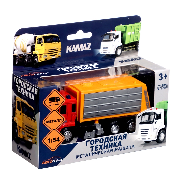 Грузовик металлический «КАМАЗ. Мусоровоз», 1:54, инерционный Грузовик металлический «КАМАЗ. Мусоровоз», 1:54, инерционный