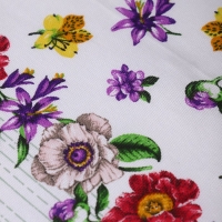 Скатерть - дорожка на стол Анемоны 40х150см, рогожка, хлопок 100%