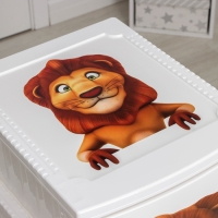 Комод детский 4-х секционный &laquo;Декор. Лев&raquo;, белый