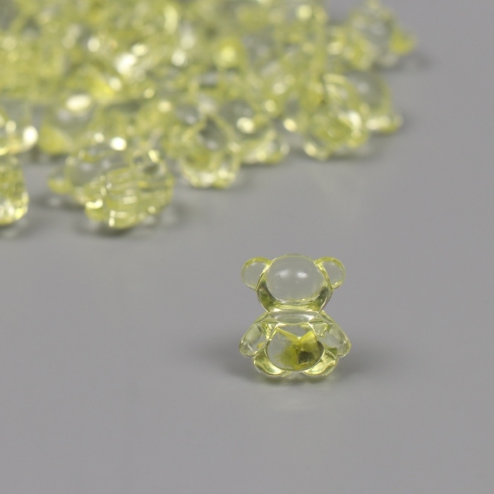 Декор для творчества пластик Декор для творчества пластик "Медвежонок" жёлтый набор 25 шт 1,8х1,5х1 см