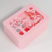 Шкатулка музыкальная механическая "Велопрогулка" розовая 12,5х17,5х8 см Шкатулка музыкальная механическая "Велопрогулка" розовая 12,5х17,5х8 см