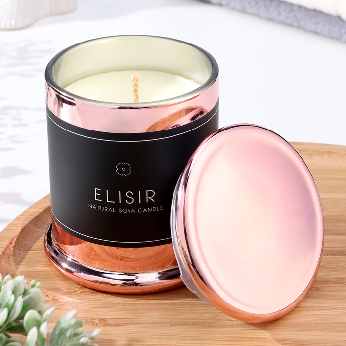 Свеча ароматическая Свеча ароматическая "Elisir", 9х10,5 см, орхидея, розовое золото