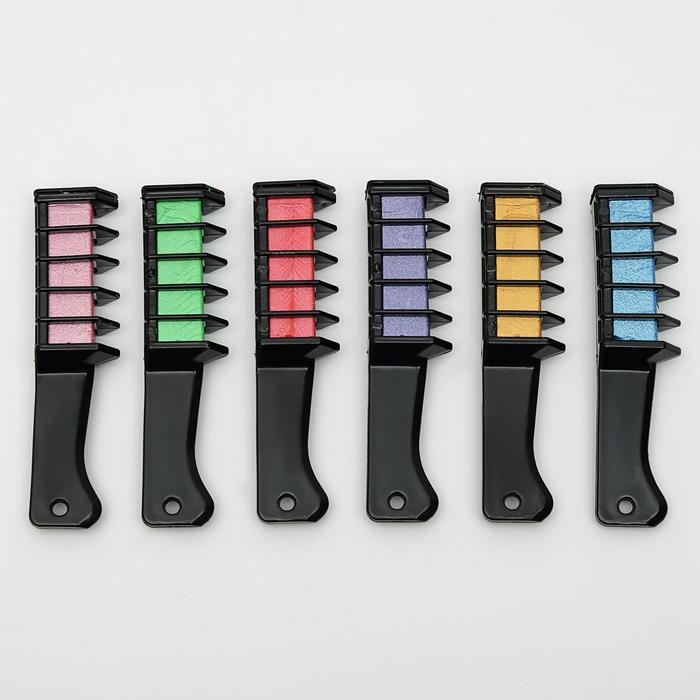 Мелки для волос с насадкой, набор, 6 цветов Мелки для волос с насадкой, набор, 6 цветов