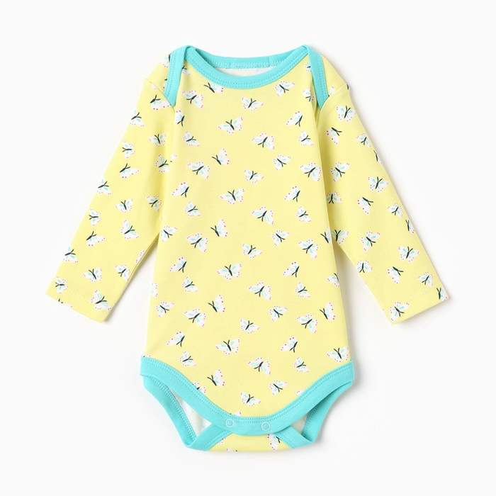 Боди детское, цвет желтый, рост 62 (1-3 мес)