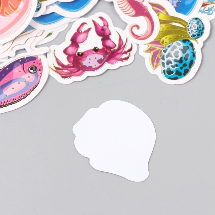 Наклейки для творчества Наклейки для творчества "Подводный мир" тиснение серебро набор 48 шт 9х7х0,8 см