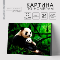 Картина по номерам на холсте с подрамником &laquo;Панды. Мама и малыш&raquo;, 40 х 50 см