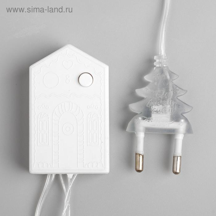 Гирлянда &laquo;Нить&raquo; 4 м с насадками &laquo;Звёздочка&raquo;, IP20, прозрачная нить, 20 LED, свечение белое, 8 режимов, 220 В