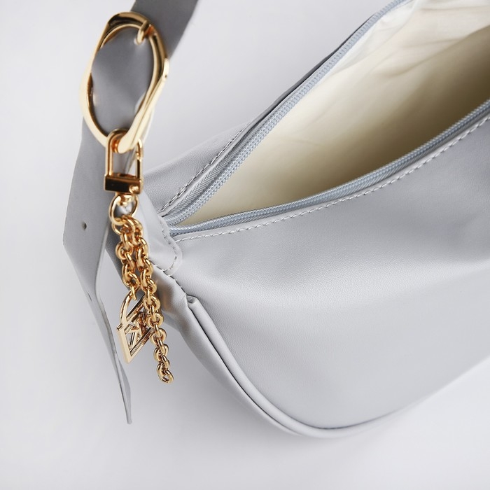 Сумка женская из искусственной кожи NAZAMOK, 28х15 см, серый цвет