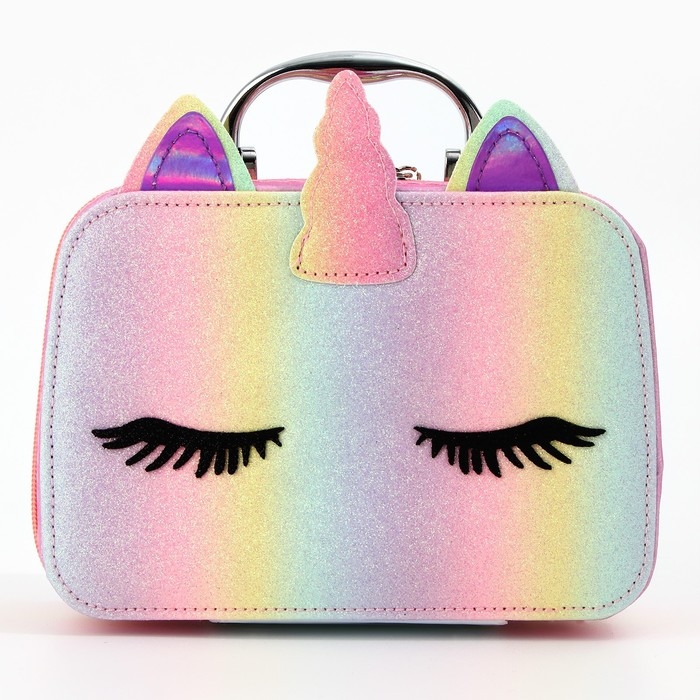 Набор детской косметики в чемодане «Единорожка», тени, резинки для волос, блески для губ, глиттер, украшения, лаки для ногтей, наклейки, пилочка, расчёска, кисти, косметичка Набор детской косметики в чемодане «Единорожка», тени, резинки для волос, блески для губ, глиттер, украшения, лаки для ногтей, наклейки, пилочка, расчёска, кисти, косметичка