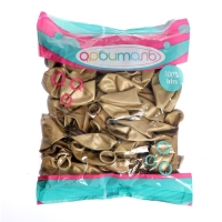 Шар латексный 12", хром, набор 50 шт., цвет золото