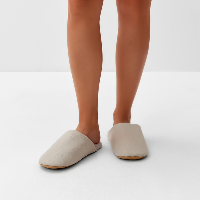 Тапочки женские, ECO размер 36-37, цвет бежевый Тапочки женские, ECO размер 36-37, цвет бежевый