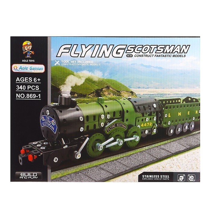 Конструктор металлический &laquo;Военный паровоз&raquo;, 340 детали