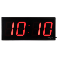 Часы электронные настенные "Соломон", таймер, секундомер, 26 х 4.5 х 60 см, красные цифры