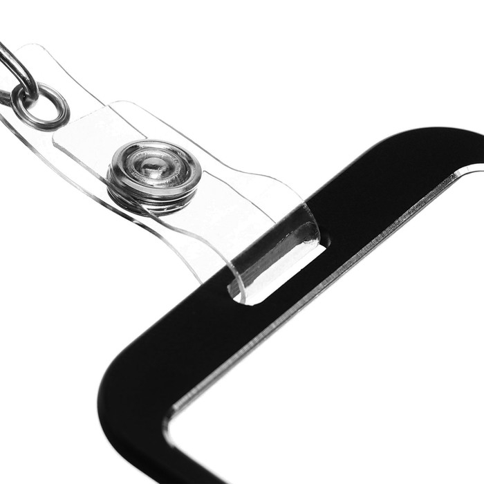 Бейдж-карман вертикальный внешний 96*56мм, внут 85*54мм, металл, черный, рулетка 40см Бейдж-карман вертикальный внешний 96*56мм, внут 85*54мм, металл, черный, рулетка 40см