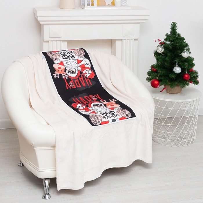 Подушка-плед Этель Bad Santa, подушка 40*40&plusmn;3 см, плед 100*150 см 100%п/э, 280 г/м2