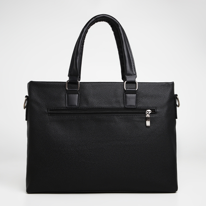 Сумка мужская деловая TEXTURA, 2 наружных кармана, цвет чёрный Сумка мужская деловая TEXTURA, 2 наружных кармана, цвет чёрный