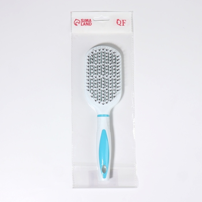 Расчёска массажная, вентилируемая, 6,5 × 23,5 см, цвет белый/голубой Расчёска массажная, вентилируемая, 6,5 × 23,5 см, цвет белый/голубой