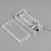 Гирлянда &laquo;Нить&raquo; 2 м с насадками &laquo;Белый фонарик&raquo;, IP20, прозрачная нить, 10 LED, батарейки AAх2 (в комплекте), свечение тёплое белое