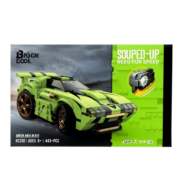 Конструктор Гонка «Цикада», инерционный механизм, 443 детали Конструктор Гонка «Цикада», инерционный механизм, 443 детали