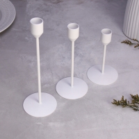 Набор подсвечников "Трио" 8х24; 8х19; 8х14см, белый