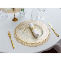 Тарелка подстановочная &laquo;Фишер&raquo;, d=35 см, цвет обводки золотой