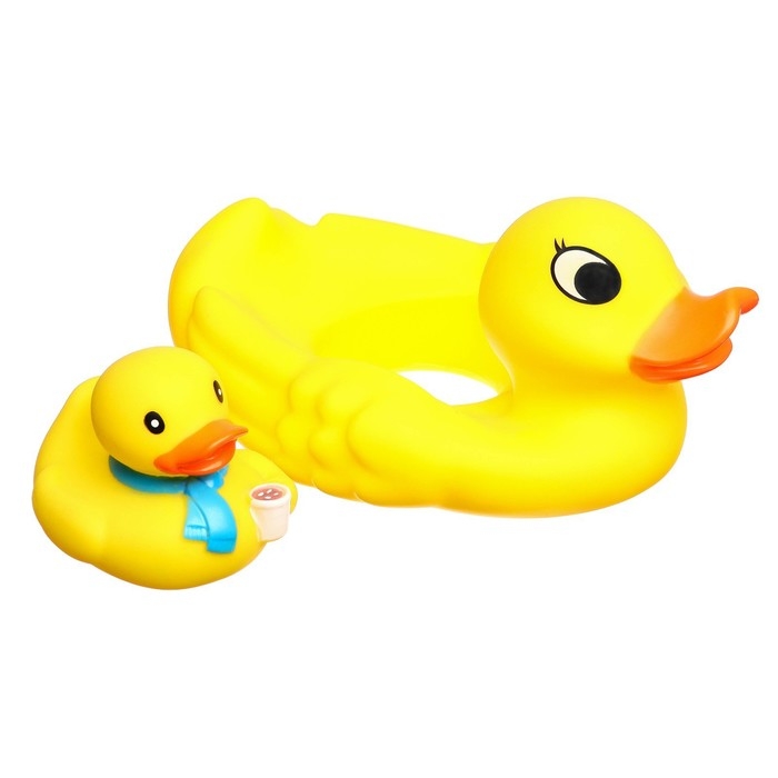 Набор резиновых игрушек для ванны &laquo;Фламинго.Уточка&raquo;, 2 шт, с пищалкой, виды МИКС, Крошка Я