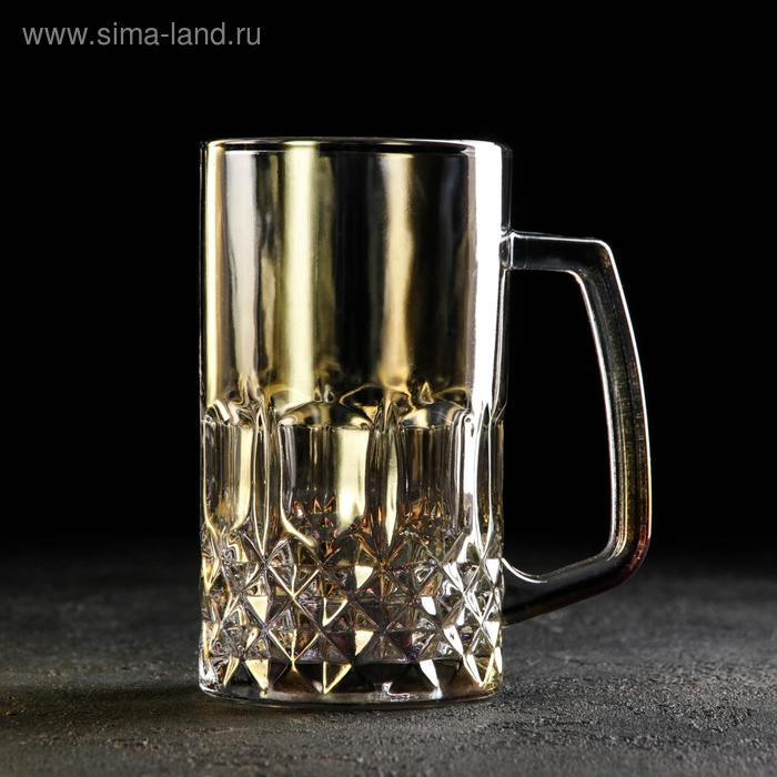 Кружка стеклянная для пива &laquo;Кристалл&raquo;, 500 мл, цвет МИКС