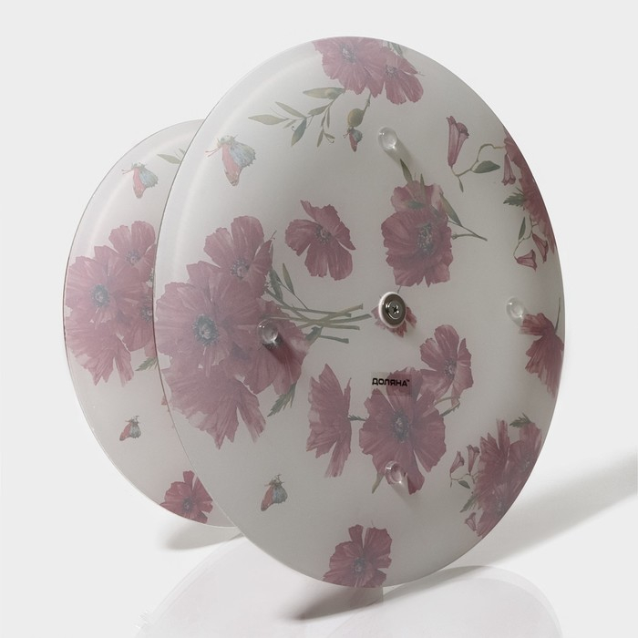 Этажёрка - фруктовница круглая Доляна «Красные маки», 2 яруса, d=25/20 см, стекло, цвет белый Этажёрка - фруктовница круглая Доляна «Красные маки», 2 яруса, d=25/20 см, стекло, цвет белый