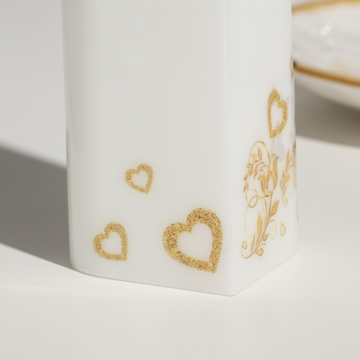 Свеча свадебная Свеча свадебная "Сердце", 6,8х15 см, белая, домашний очаг