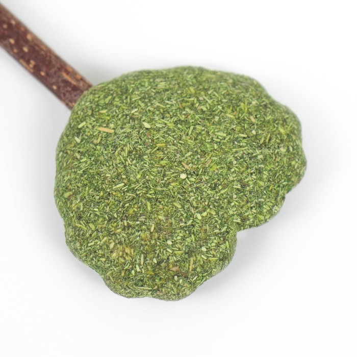 Игрушка для кошек из кошачьей мяты Игрушка для кошек из кошачьей мяты "Сердце" на палочке из мататаби, 13 см