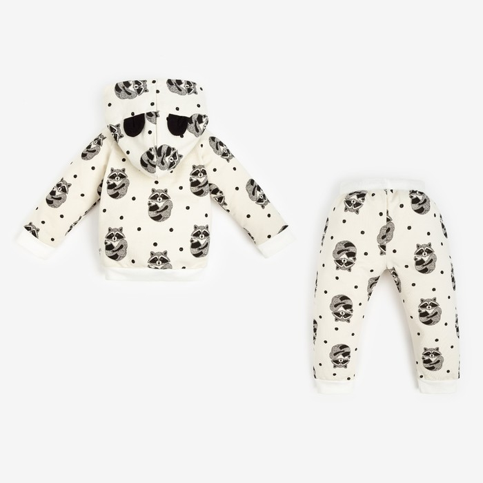 Комплект: толстовка и брюки Крошка Я «Еноты», цвет белый, рост 62-68 см Комплект: толстовка и брюки Крошка Я «Еноты», цвет белый, рост 62-68 см