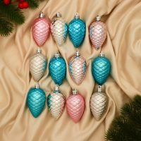 Украшение ёлочное "Шишка" (набор 12 шт) 6 см, микс Украшение ёлочное "Шишка" (набор 12 шт) 6 см, микс