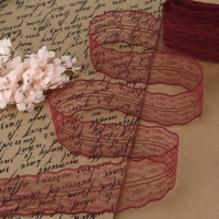 Кружево капроновое, 45 мм × 10 ± 1 м, цвет бордовый Кружево капроновое, 45 мм × 10 ± 1 м, цвет бордовый