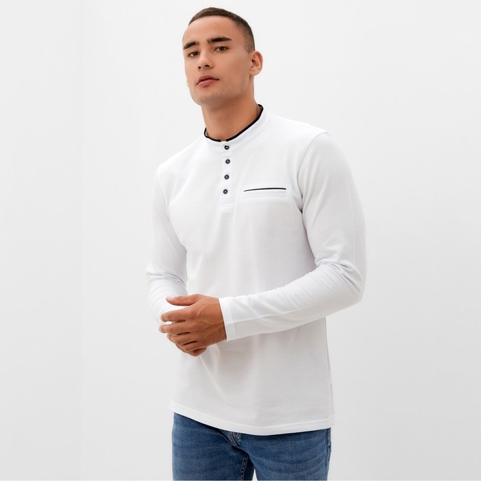 Джемпер мужской (пике) MINAKU цвет белый, р-р 42 Джемпер мужской (пике) MINAKU цвет белый, р-р 42