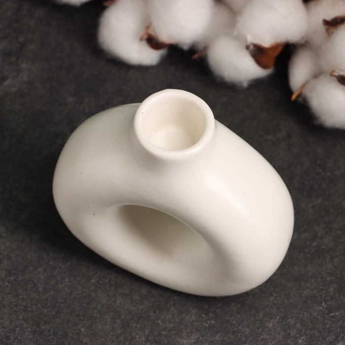 Подсвечник Подсвечник "Меланд" белый глянец, 10х5х10см