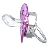 Соска - пустышка силиконовая ортодонтическая «BABY», от 12 мес., с колпачком, цвет розовый/серебро, стразы Соска - пустышка силиконовая ортодонтическая «BABY», от 12 мес., с колпачком, цвет розовый/серебро, стразы