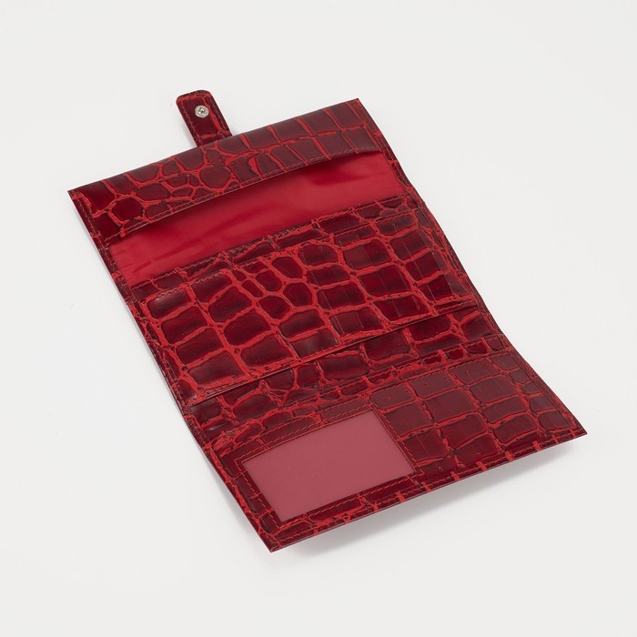 Кошелёк женский на кнопке, цвет красный