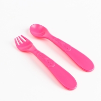 Набор детской посуды &laquo;Люблю вкусняшки&raquo;, тарелка на присоске 250мл, вилка, ложка